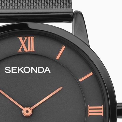 Sekonda Mens Dress Watch 1187 Round Gun Metal Stainless